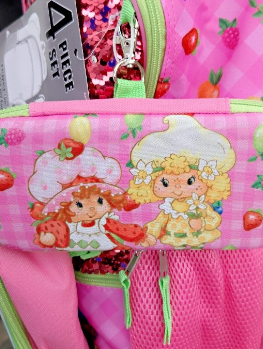 Strawberry Shortcake Backpack 4 Piece Set Back To School Lunchbox Pencil Case